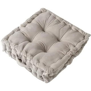Fouriding Quadratische Bodenkissen 38CM,Weiche Samt Boden Sitzkissen Wurfkissen für Wohnzimmer Sofa Stuhl Boden Yoga Couch Tatami Dekorative (Grau)