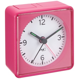 Lautlos-Wecker TFA Push Pink Sweep-Uhrwerk ohne Ticken