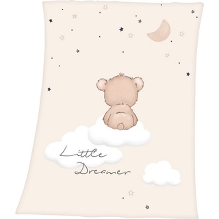 Babydecke Little Dreamer, Baby Best, mit niedlichem Teddydesign, Kuscheldecke beige