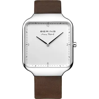 BERING Herren Quarz Uhr | Armbanduhr 36 mm Edelstahlgehäuse und Zifferblatt | Milanaisearmband | Saphierglas | 3 ATM | 15836