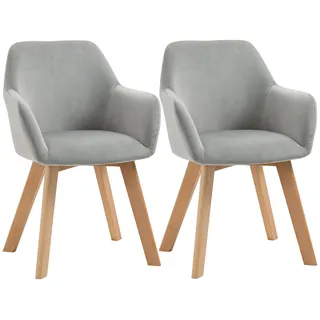 Homcom Esszimmerstuhl Samt grau 2er Set