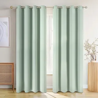 Blumtal Verdunkelungsvorhang Ösen 140 x 145 cm Grün 2 St.