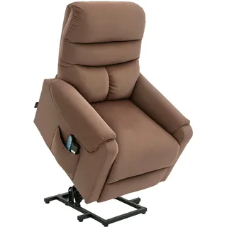 Homcom Fernsehsessel mit Aufstehhilfe Elektrisch Polyester 83 x 110 x 93 cm Braun