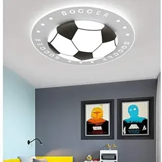 HTsilphelene kinderzimmer lampe decke, Fußball Moderne deckenlampe kinderzimmer Dekoration, Kreative Deckenleuchte in Schwarz, für Jungen Kinderzimmer Kinderzimmer (50CM)