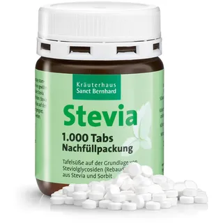 Kräuterhaus Sanct Bernhard Stevia-Tabs mit Rebaudiosid A Nachfüllpackung 1000 Tabs - 68 g