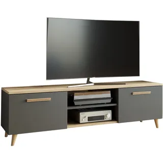 matkam Bergen TV-Lowboard 47x150x40 cm Anthrazit/Artisan Eiche