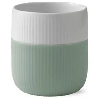 ROYAL COPENHAGEN Becher Becher 0,35 l Contrast Gerippt Moosflechte, Hartporzellan und Silikon grün