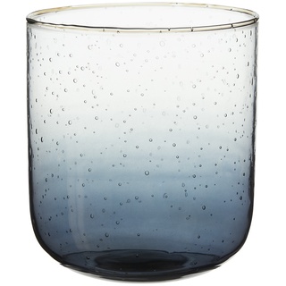 Teelichtglas , blau , Glas  , Maße (cm): H: 5  Ø: 11