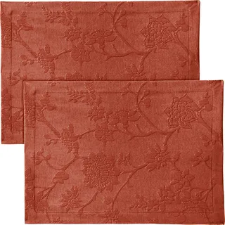 Erwin Müller Tischwäsche, Tischset 2er-Pack mit Jaquardmuster, Serie Arnsberg Terra Größe 35x50 cm - Robustes Gewebe ist bügelleicht und Lange haltbar, mit hochwertigem Kuvertsaum