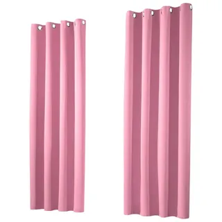 heimtexland ® 1 Paar Thermo- Verdunklungsgardinen Ösenschal Vorhänge Verdunkelnd Isolierend Blickdicht Verdunkelungsvorhänge Rosa HxB 260x135 Typ139