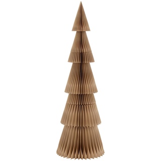 J-LINE - Weihnachtsbaum, faltbar, Papier, Beige, Medium