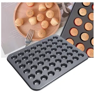 LuxusKollektion Muffinform Mini-Muffin-Backform 48 Tassen Grau, (48-tlg) grau