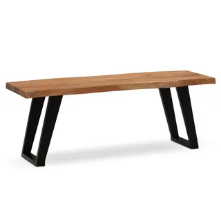 KADIMA DESIGN Sitzbank Akazie Beige 120 x 40 x 45,5 cm