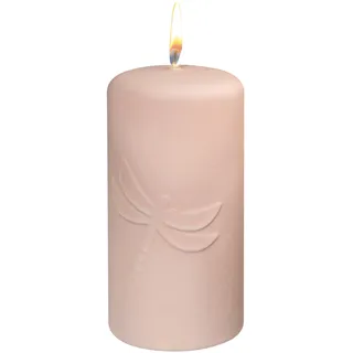 Kopschitz Kerzen Osterkerze Stumpenkerze Libelle Apricot 140 x Ø 70 mm, Designerkerze Ostern, Frühling, Sommer