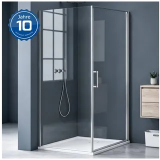 doporro Ravenna36K-Plus Eckdusche mit Drehtür rechts 90 x 75 cm schwarz Klarglas