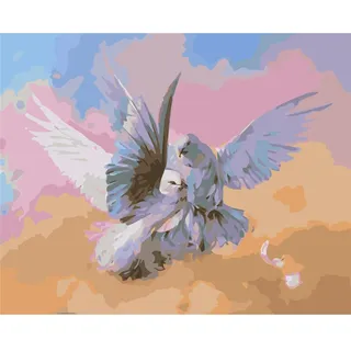 YSCOLOR Malen Nach Zahlen Für Und Erwachsene Taube Himmel Vogel Diy Ölbild Leinwand Modernes Wandkunstbild Für Wohnzimmerdekoration 40X50cm