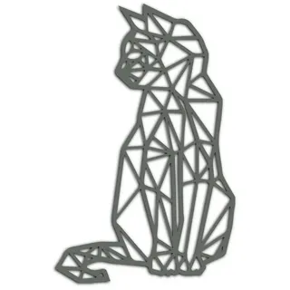 Namofactur Wandtattoo Polygon Katze XXL Wandtattoo grau