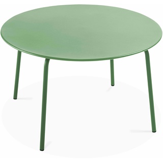 Oviala Business Runder Gartentisch aus Stahl in Kaktusgrün - Oviala