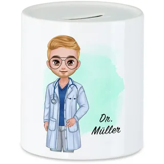 Kiddle-Design Personalisierter Arzt Spardose | Medizin Examen Geschenk | Individuell mit Namen für angehende Ärzte Abschlussgeschenk Danke und Abschied