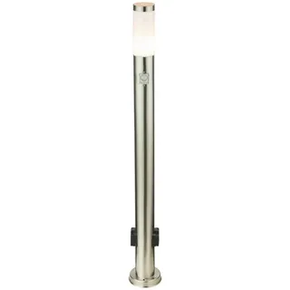 Globo Wegeleuchte, Opal, Metall, Kunststoff, 60 mm, F, 110 cm, CE, Bewegungsmelder, integrierte Steckdose, Lampen & Leuchten, Außenbeleuchtung, Wegbeleuchtung, Wegeleuchten
