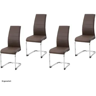 Hti-Living Schwingstuhl SallyC Kunstleder braun 4er