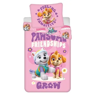 Paw Patrol Pawsitive Polyester Rosa 140 x 200 cm + 70 x 90 cm