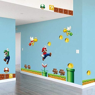 GemengTM Super Mario Sticker Kinderzimmer Schlafzimmer Dekor Wandaufkleber