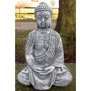 Steinfigur Buddha, Frostfest bis -30°C, massiver Steinguss