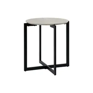 Beistelltisch Eik Marmor Optik schwarz H/D: ca. 50x45 cm - schwarz