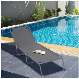 Outsunny Sonnenliege 187 x 55 x 24 cm Grau