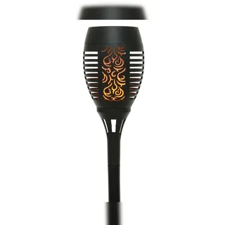 Lumineo Gartenfackel Kunststoff Ø 10 cm Höhe 29 cm Solar schwarz