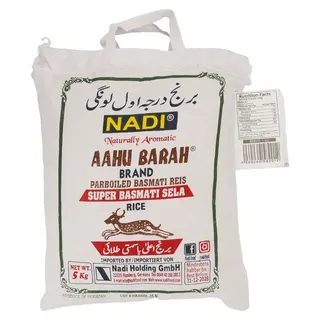 Nadi Aahu Barah Super Basmati Sella Reis 5 kg | Parboiled Basmati Reis