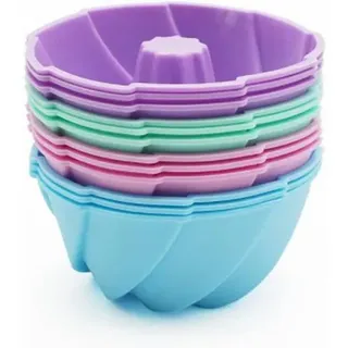 Gugelhupfform Mini Silikon 12 Stück Muffinförmchen Lila 12set
