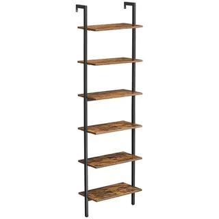 VASAGLE Standregal 60 x 30 x 204,8 cm Braun-Schwarz