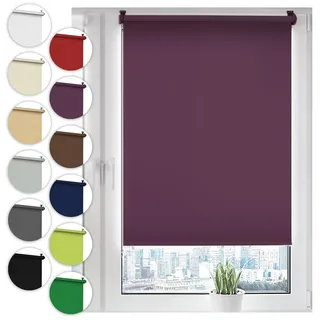 Verdunkelungsrollo Klemmfix ohne Bohren 110cm x 150cm Violett Verdunklungsrollo Fensterrollo Rollo Seitenzugrollo Klemmrollo für Fenster & Tür