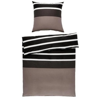 Janine Bettwäsche J.d., Braun, Schwarz, Textil, Streifen, 200 cm, Textiles Vertrauen - Oeko-Tex®, pflegeleicht, atmungsaktiv, hautfreundlich, saugfähig, schadstoffgeprüft, Schlaftextilien, Bettwäsche, Bettwäsche