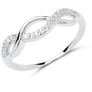 Unique Silberring Ring für Damen aus 925er Silber mit weißen Zirkonia (Größe: 60mm) silberfarben 60