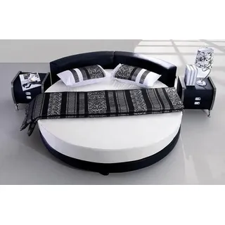 Exklusives Schwarzes Lederbett Designer Schlafzimmer Rundbetten