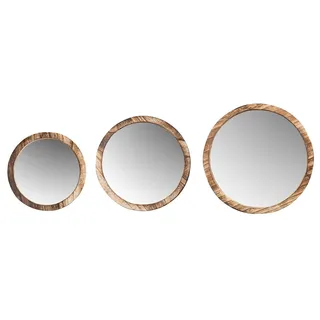 levandeo Wandspiegel Ø20-30 cm Braun