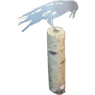 ARTTEC Rabe Vogel - klein (Edelstahl-Deko) - hochwertige Gartendeko aus Metall - Edelstahl Deko für Garten, Balkon & Terasse - Metall Deko zum Aufstellen - Made in Germany