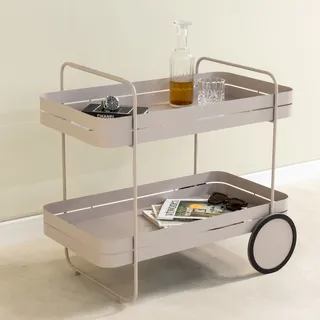 Spinder Servierwagen SPINDER DESIGN "GIN & TROLLY", grau (silky taupe, silky taupe), B:42cm H:69,3cm T:74cm, Stahl, Rollwagen, Servierwagen, Servierwagen aus Stahl mit Gummirädern