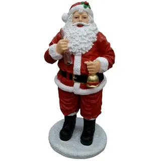 Casa Padrino Luxus XXL Deko Skulptur Weihnachtsmann Rot / Mehrfarbig H. 130 cm - Große XXL Weihnachtsmann Deko Figur - XXL Weihnachts Dekoration