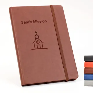 CustomDesign.Shop Personalisiertes Hardcover-Notizbuch | Schaffen Sie ein ganz einzigartiges Geschenk | Lasergravierte Geschenkidee - A4, Braun