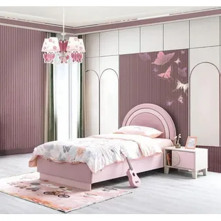 JV Möbel Kinderbett Luxus 205 x 111 x 108 cm Buche rosa