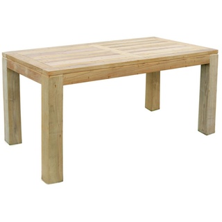 Linder Exclusiv GmbH Gartentisch Teak Holz Tisch rechteckig mit quadratischen Eckbeinen, massiv 180 cm