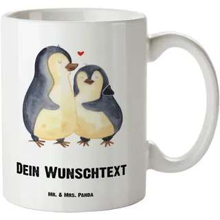 Mr. & Mrs. Panda Tasse selbst gestalten Pinguin umarmen - Personalisierte Geschenke, Hochzeitstag, Becher bedrucken, Liebe, personalisiert, mit Namen, Paar, Personalisierter Kaffeebecher