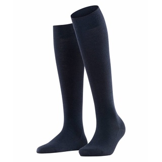 FALKE Damen Kniestrumpf - Vorteilspack, Softmerino KH, lange Socken, einfarbig Dunkelblau 37-38 2 Paar (2x1P)