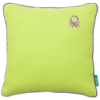 Benetton - Kissen 45 x 45 cm, 70 % Baumwolle + 30 % Polyester, grüner Regenbogen