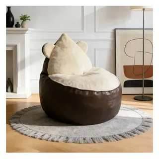 BBWL Sitzsack Bär Design XXL Loungesessel Flanell Braun gemütlicher Relaxsessel, Sitzsack Sessel für Wohnzimmer Kinderzimmer Leseecke braun