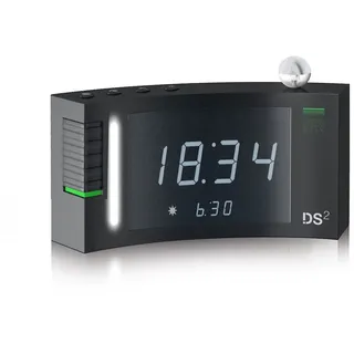 HUMANTECHNIK Wecker Digitaler Lichtwecker mit lautem Alarm für Schwerhörige & Senioren Lichtwecker schwarz